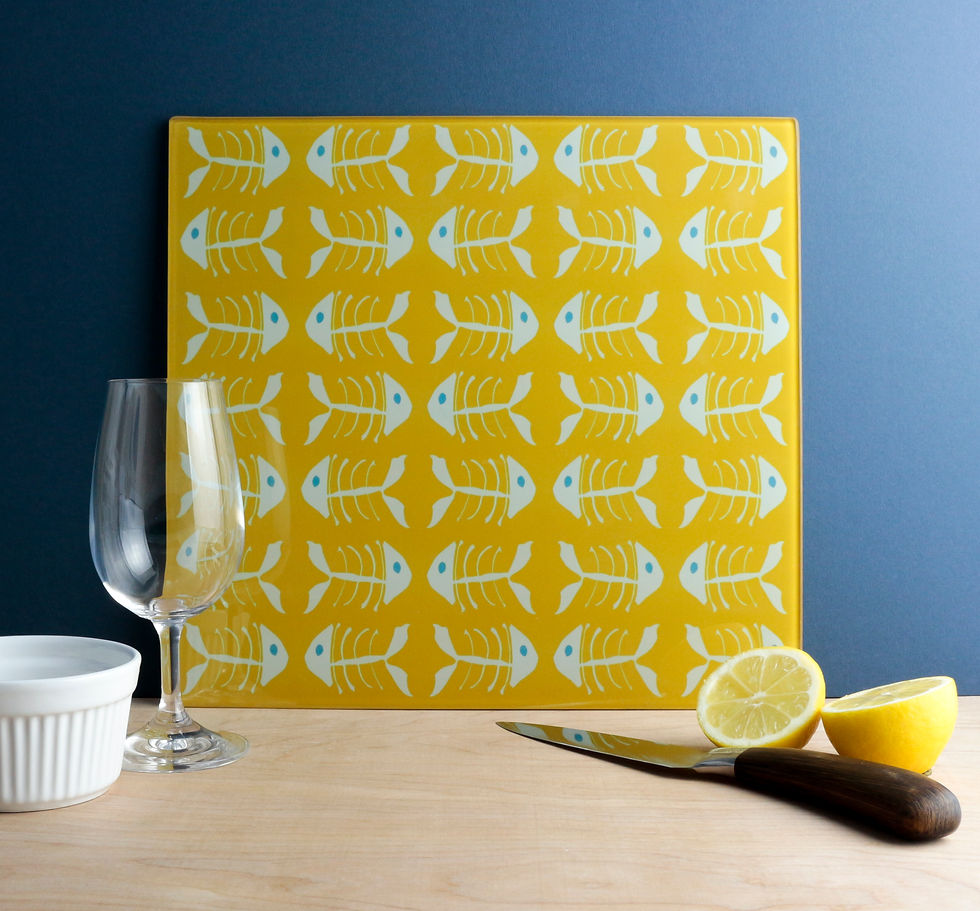 Thumbnail: Daffodil yellow kitchen trivet / chopping board