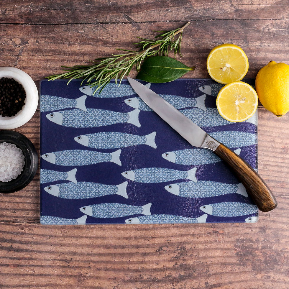 Thumbnail: Ocean School dark blue chopping board - small -  20x28cm