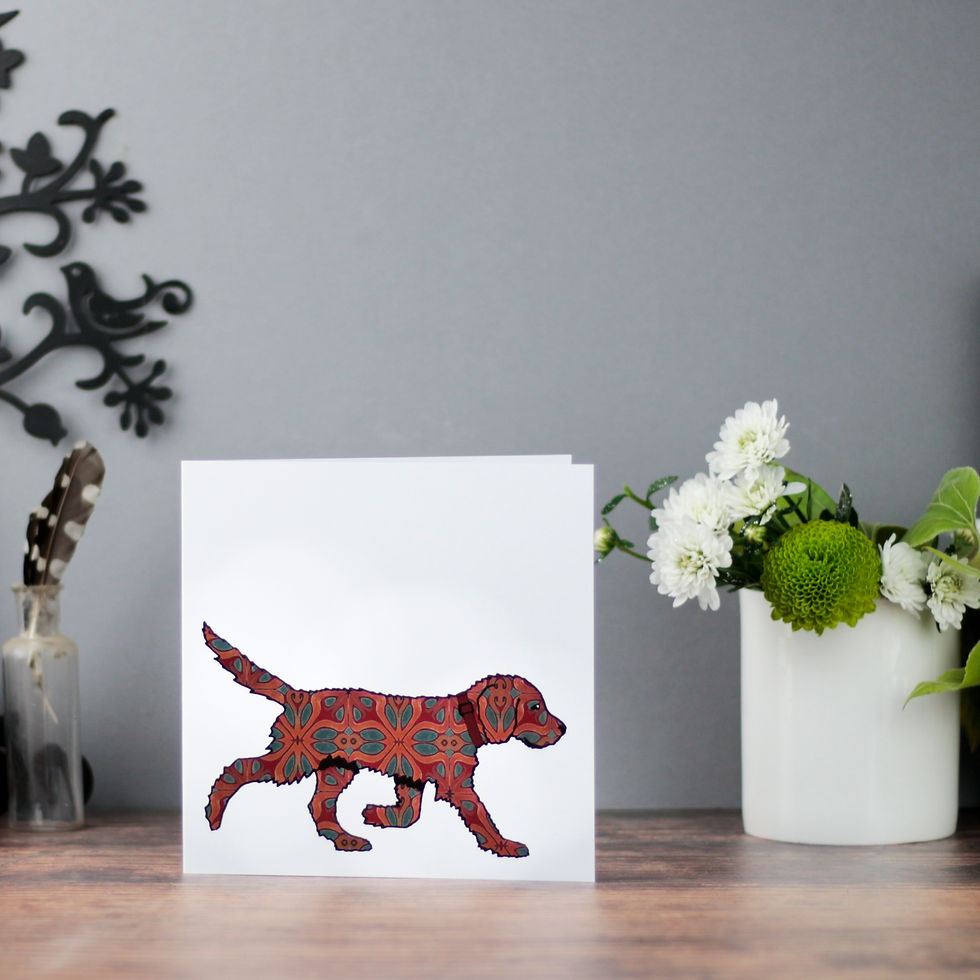 Thumbnail: Labradoodle Card - 15cm square blank birthday card