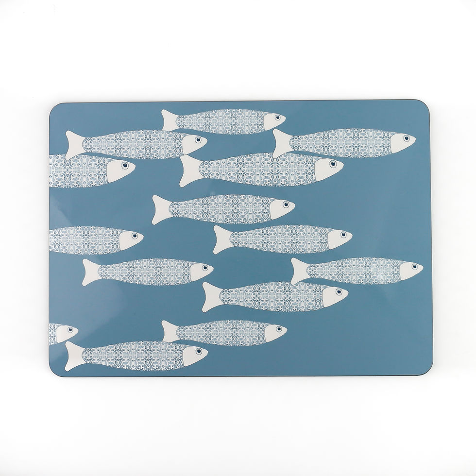 Thumbnail: Ocean Placemat in grey blue