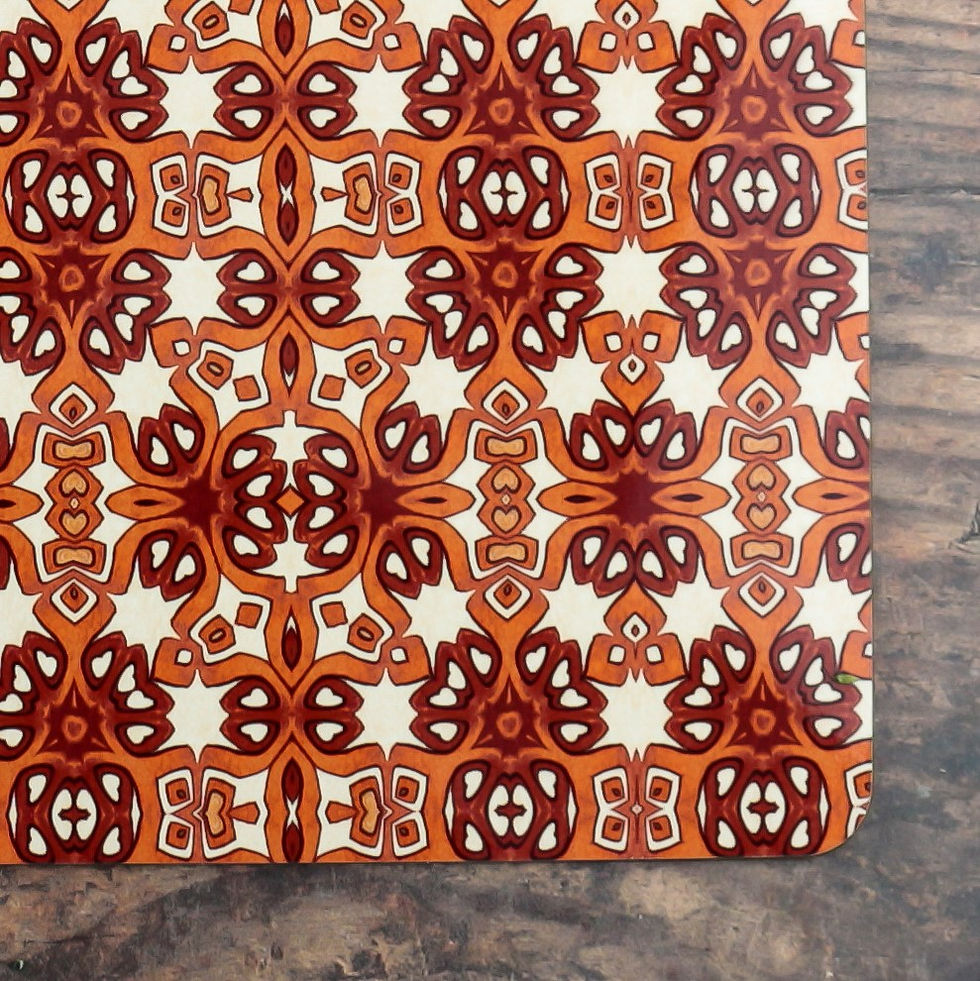 Thumbnail: Russet and Cream Moroccan placemat and coaster set