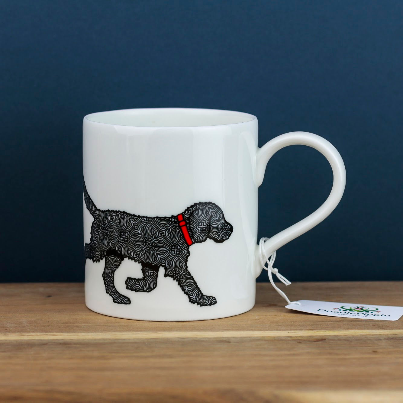 Black Labrador / Labradoodle pup mug
