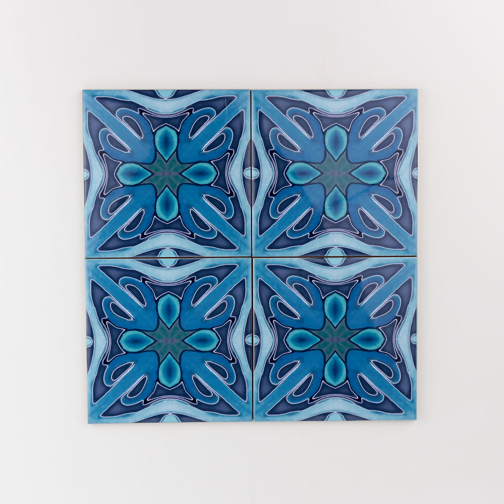 Thumbnail: Indigo blue ceramic tiles, rich blue art deco design
