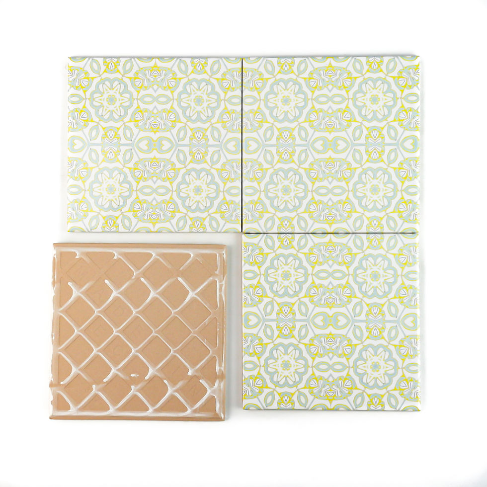 Thumbnail: Elizabethan Yellow Cream Blue - Fired Ink version