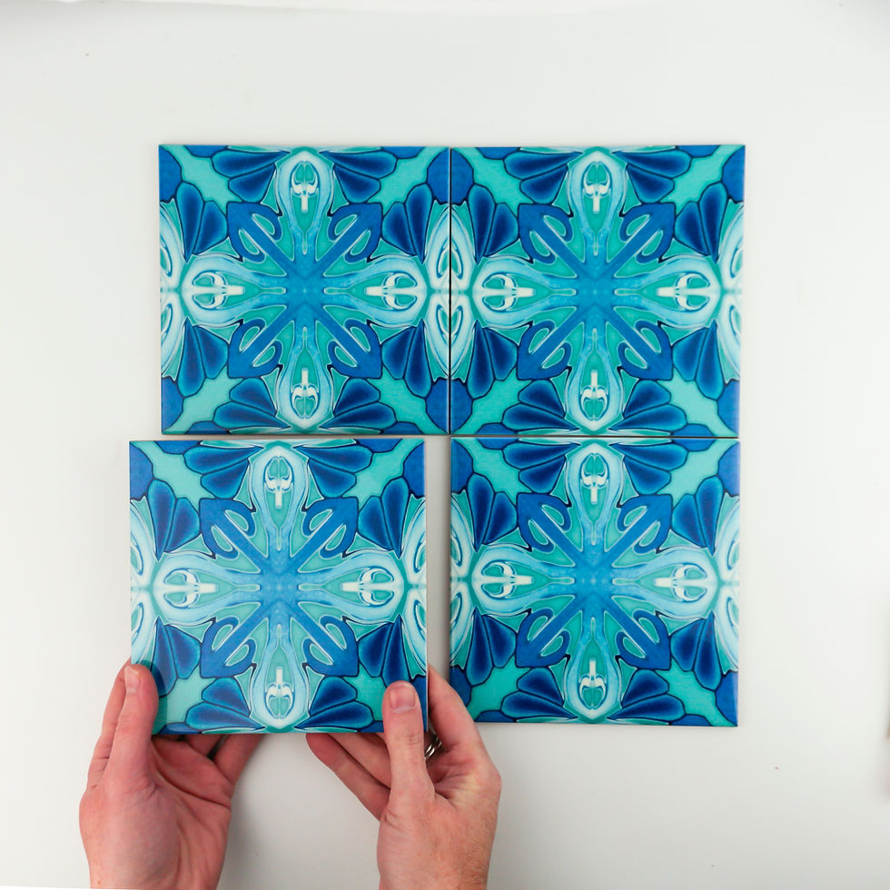 Thumbnail: Azure blue art deco tiles