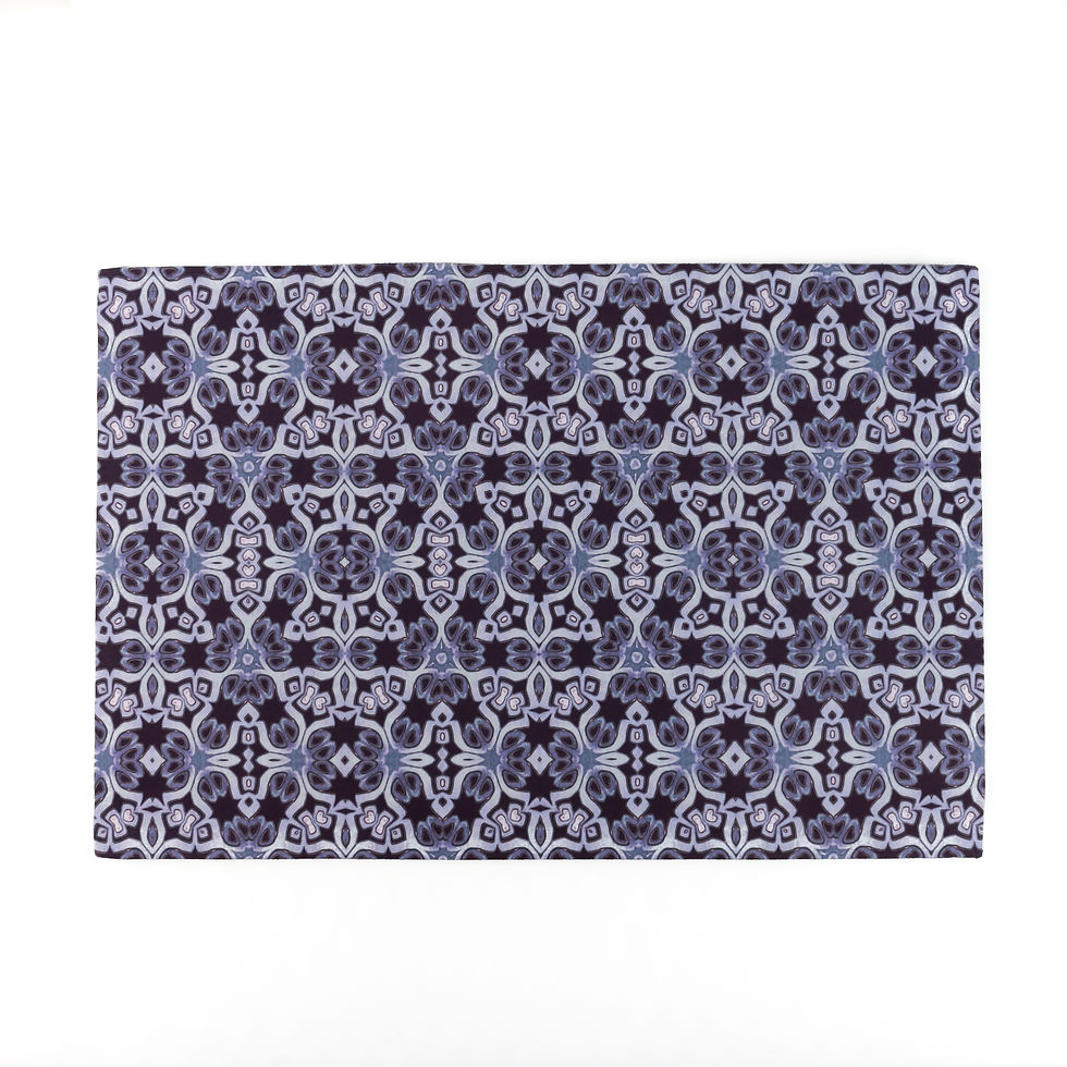 Thumbnail: Intricate Royal Purple Silver Placemat  - extra large 45x30cm -easy care fabric