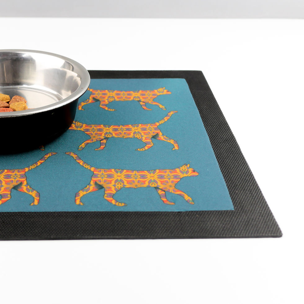 Thumbnail: "Jungle Cat" pet food placemat - 12 cat version