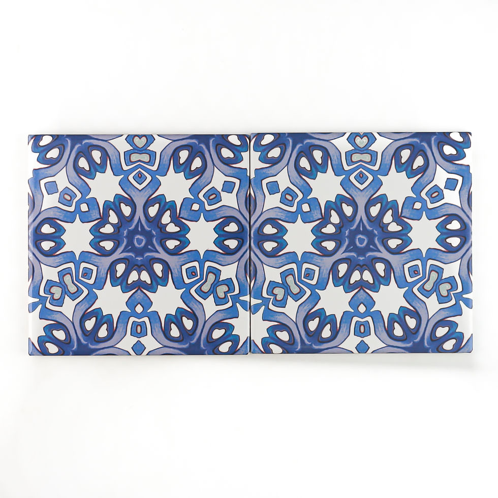 Thumbnail: Blue White Iznik Tiles - Fired Ink Version