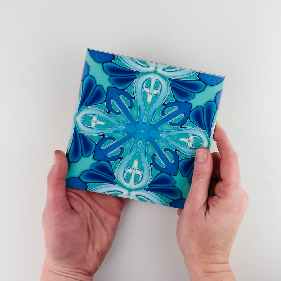 Thumbnail: Azure blue art deco tiles