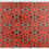 Thumbnail: Vivid hot orange worktop protector, millefiori pattern chopping board