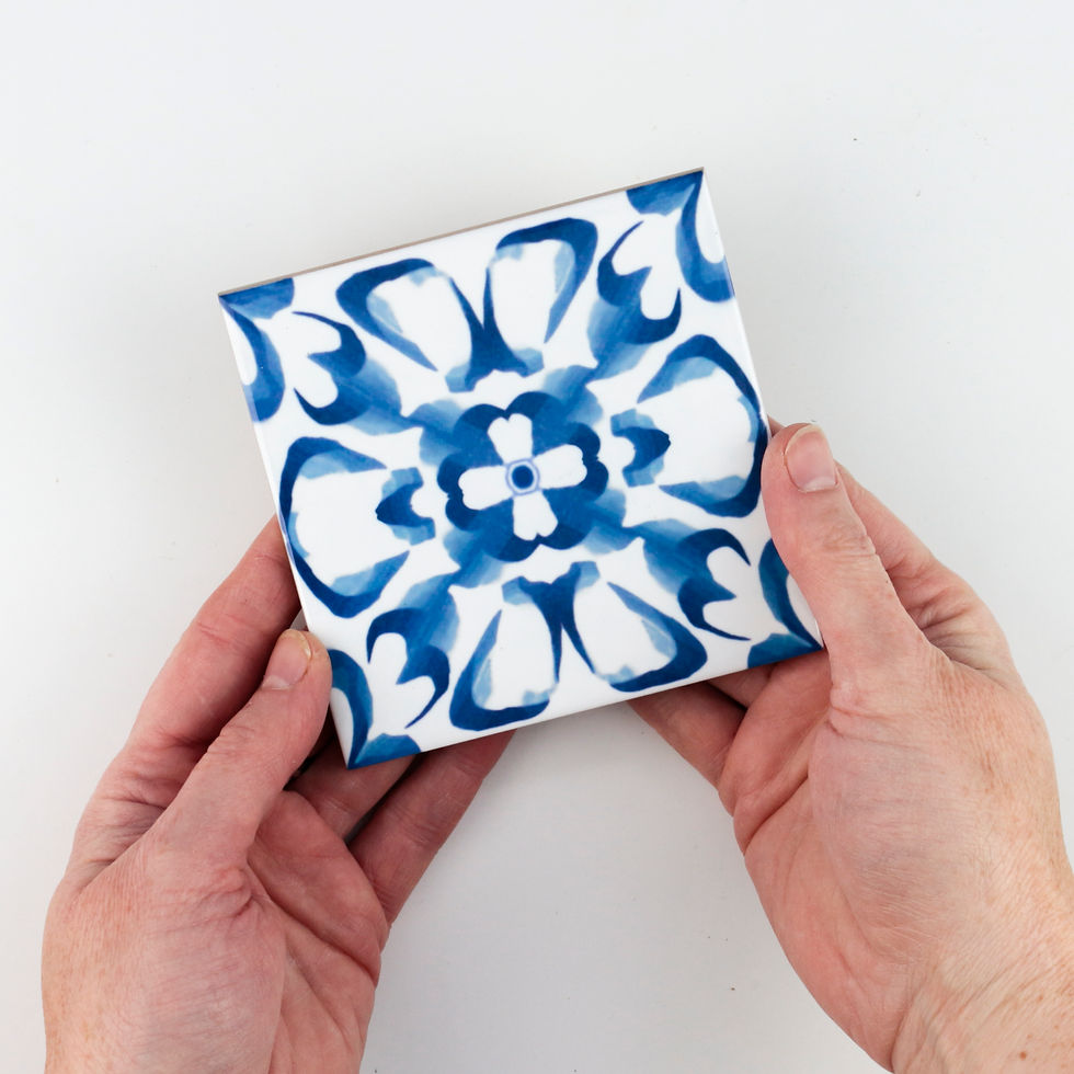 Thumbnail: Delft Blue Flower tiles, 4 inch / 6 inch square blue and white tiles