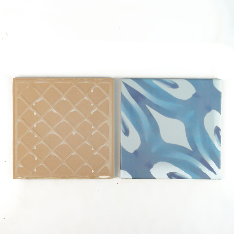 Thumbnail: Watercolour Tile - Fired Ink version