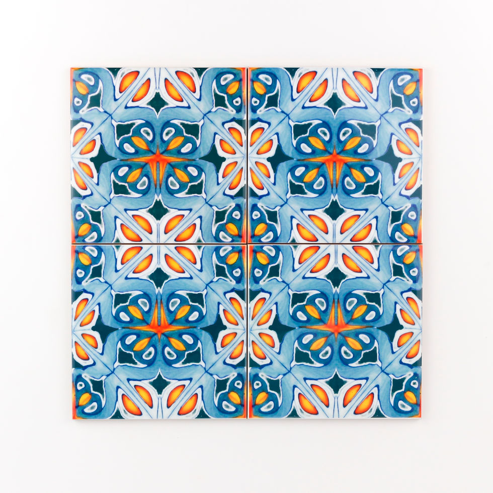 Thumbnail: Spanish blue orange millefiori tiles