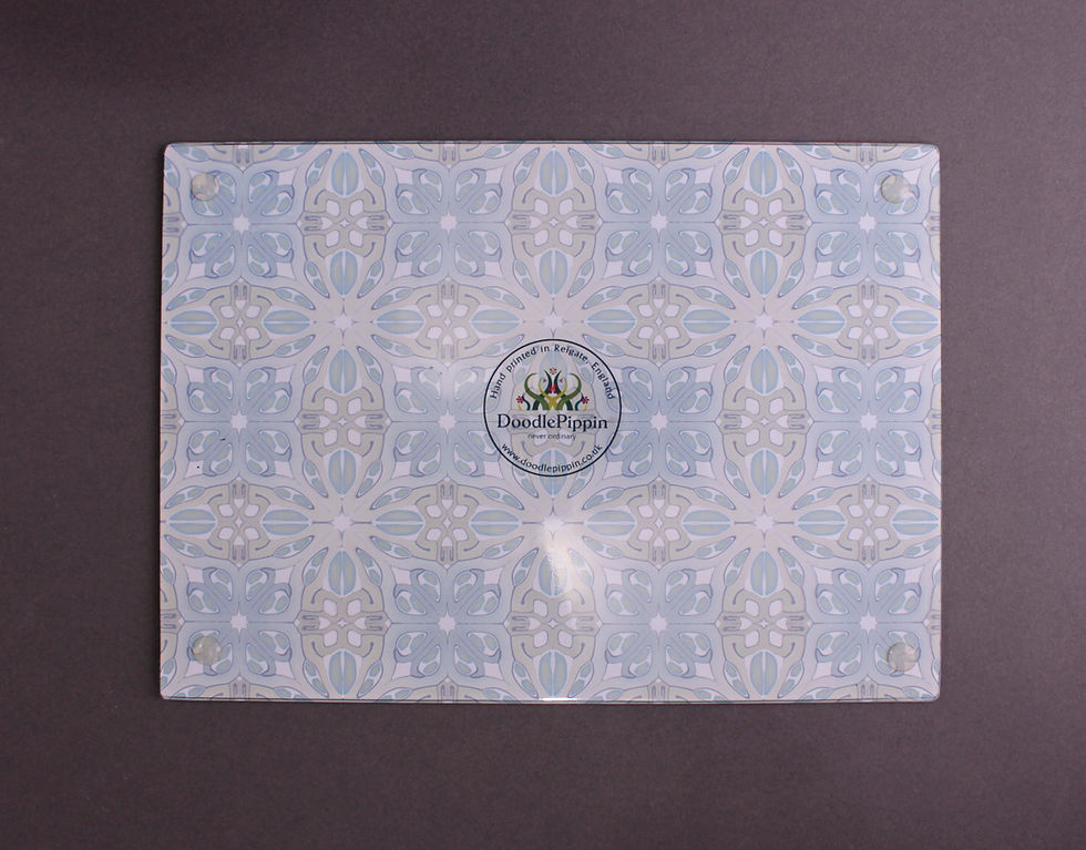 Thumbnail: Heat proof trivet / pot stand - "Suzanne" tile in muted blues, greens and taupes