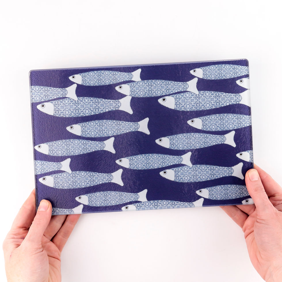 Thumbnail: Ocean School dark blue chopping board - small -  20x28cm