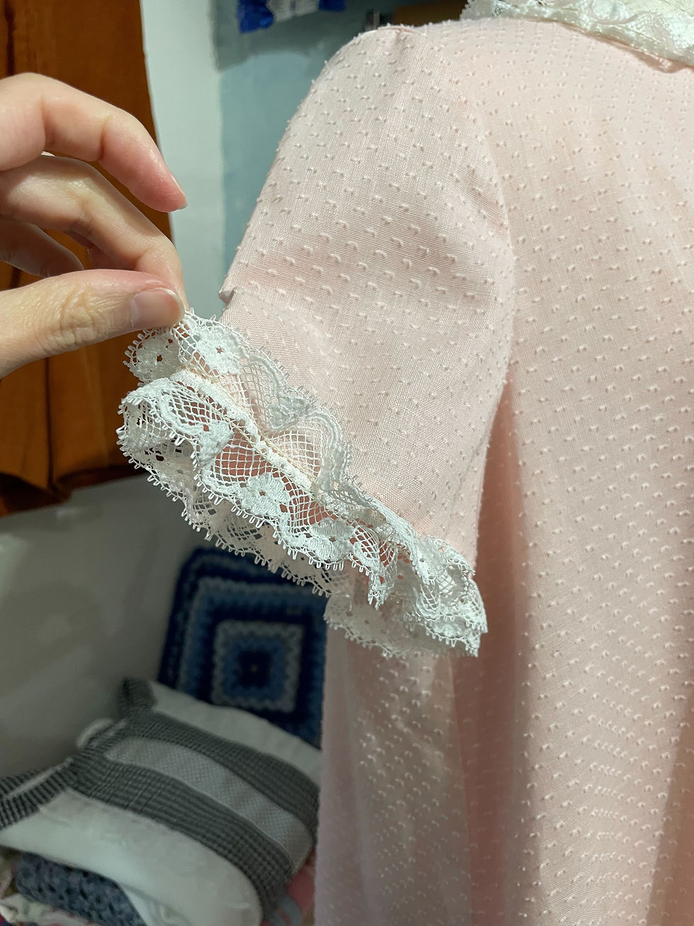 Thumbnail: 70s lace ⋈ribbon⋈ house coat