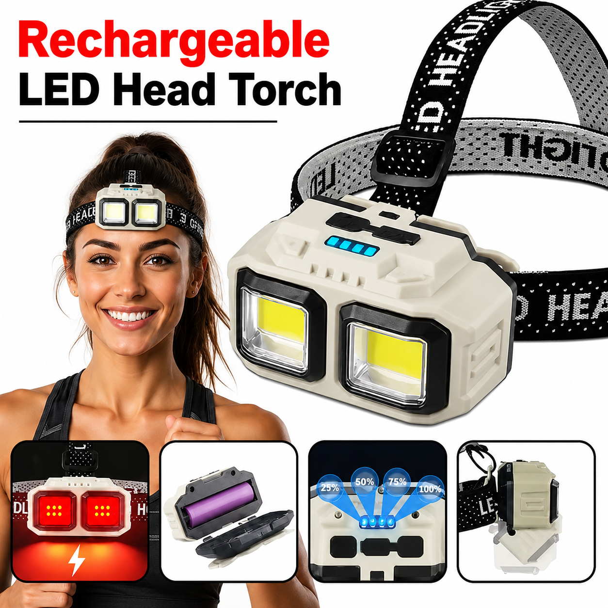 Rechargeable LED Head Torch