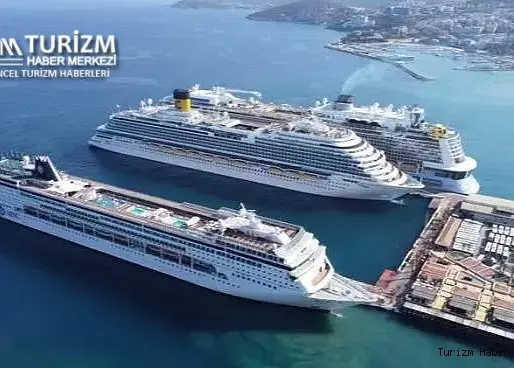 Kuşadası'nda turizm sezonu coşkuyla başladı; 5 kruvaziyer aynı anda geliyor!