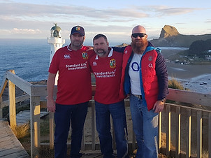 Lions in Pink, Stu, Andy and Dave at Picton, New Zealand