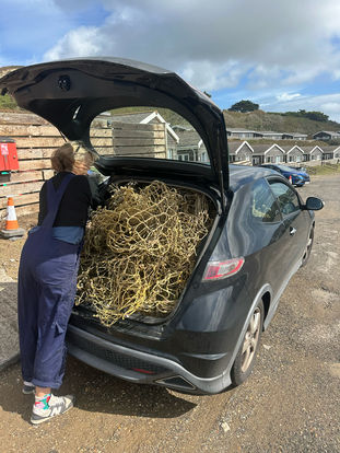 Ghost nets on Saunton Beach collected by Ecotribo
