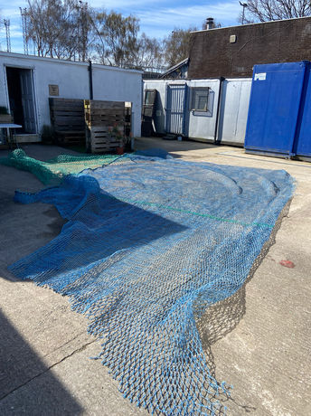 Massiv ghost nets at Ecotribo processing facility and workshop in Bristol
