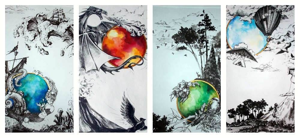 Стихии тату эскизы