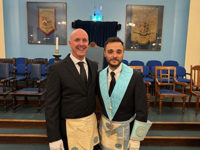 Brother Steve with Austyn, Worshipful Master Elect for Rowena Lodge 3180 in 2025/26.