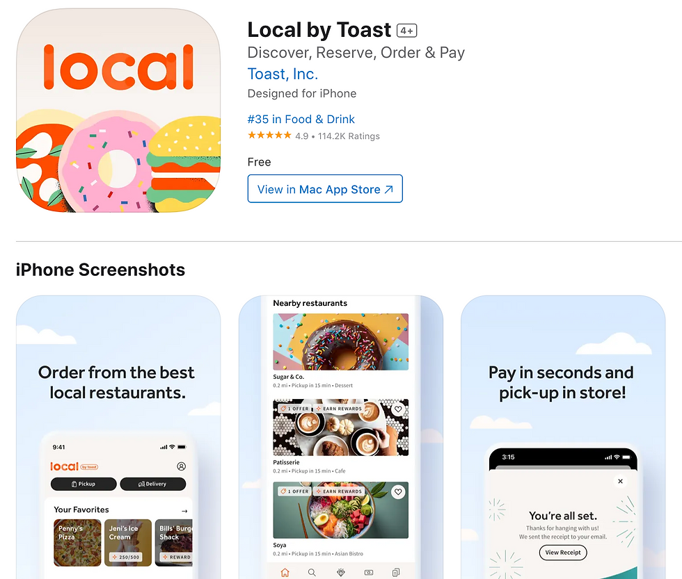 You can sign up in-store or through our website, and track your points using the Local by Toast app.