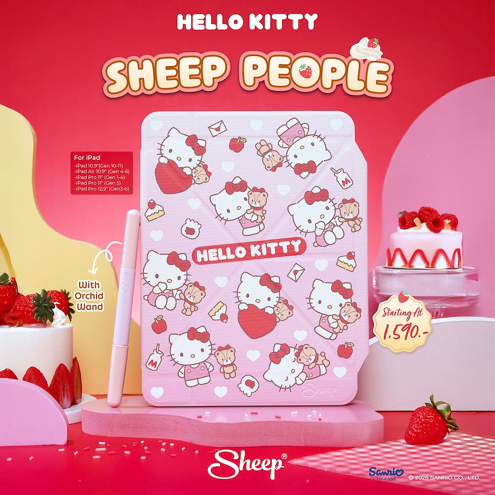 เคส ไอแพด hello kitty สีแดง ชมพู ipad case คิตตี้ ซานริโอ้ แถม ปลอกปากกา ลิขสิทธิ์แท้ sanrio ซานริโอ้ กันงอ กันกระแทก