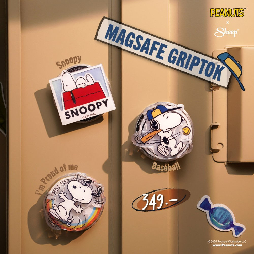 Griptok Snoopy ที่แปะโทรศัพท์ Snoopy ที่ตั้งโทรศัพท์ Snoopy