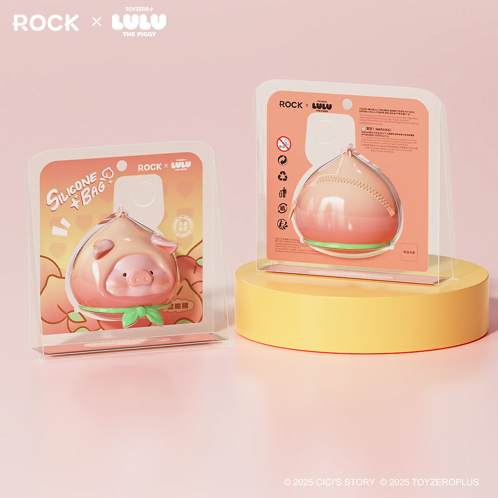 ภาพขนาดย่อ: lulu the piggy rock earphone bag กระเป๋าใส่หูฟัง airpods หมู ลูลู่ วัสดุซิลิโคน