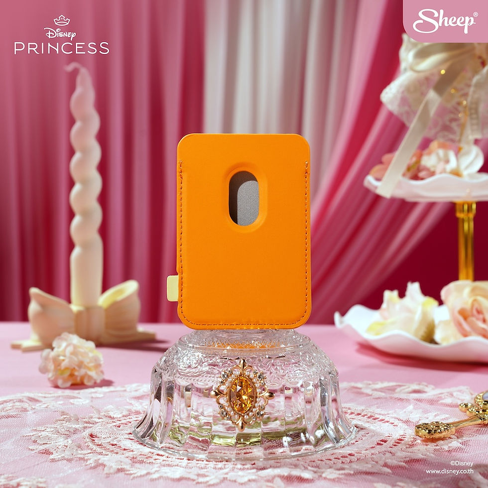 ภาพขนาดย่อ: ที่ใส่บัตร แปะมือถือ เจ้าหญิงดิสนีย์ disney princess เบลล์ belle phone wallet เคสใส่บัตร สีเหลือง