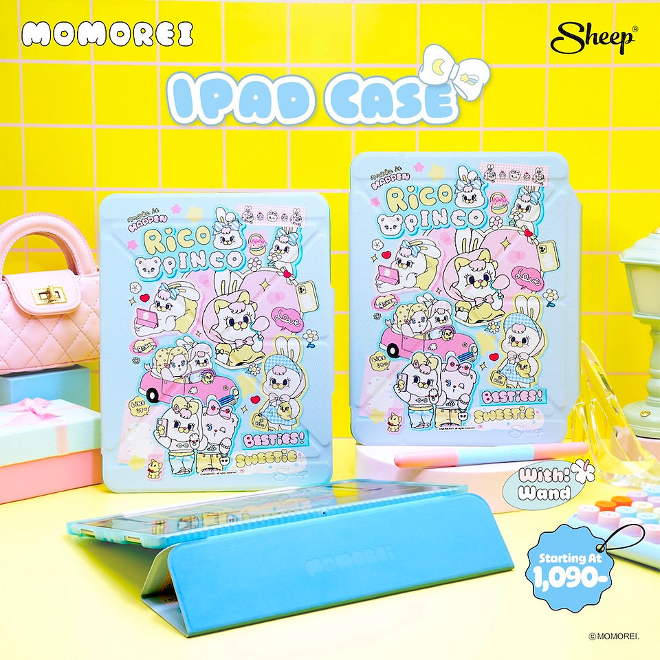 ปากกาไอแพด เคสไอแพด ipad case momorei โมโมเรอิ rico pinco สีฟ้า พาสเทล กันกระแทก ลิขสิทธิ์แท้
