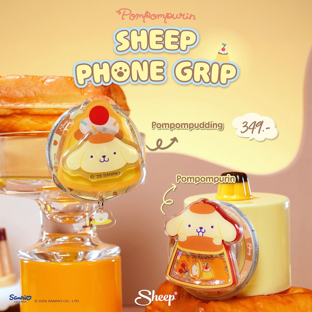 phone grip pompompurin ปอมปอมปุริน ใช้คู่เคส sanrio magsafe griptok ที่แปะมือถือ หมุน เขย่า ได้ ลิขสิทธิ์แท้