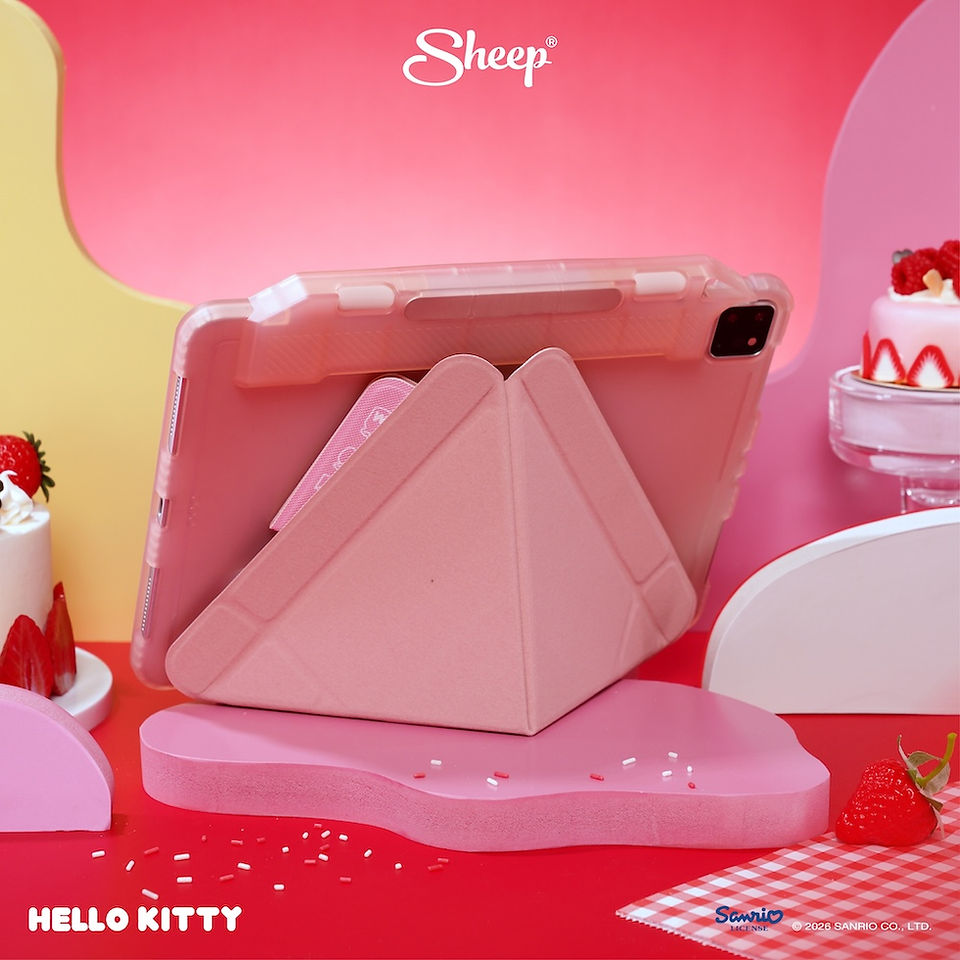 เคส sanrio ipad case hello kitty ซานริโอ้ เฮลโล คิตตี้ ของแท้ ไอแพด air 5 ลิขสิทธิ์แท้ สีแดง ชมพู หมี tiny chum แถมปลอกปากกา กันกระแทก กันงอ แบรนด์ applesheep sheep ลายน่ารัก เคสคิตตี้