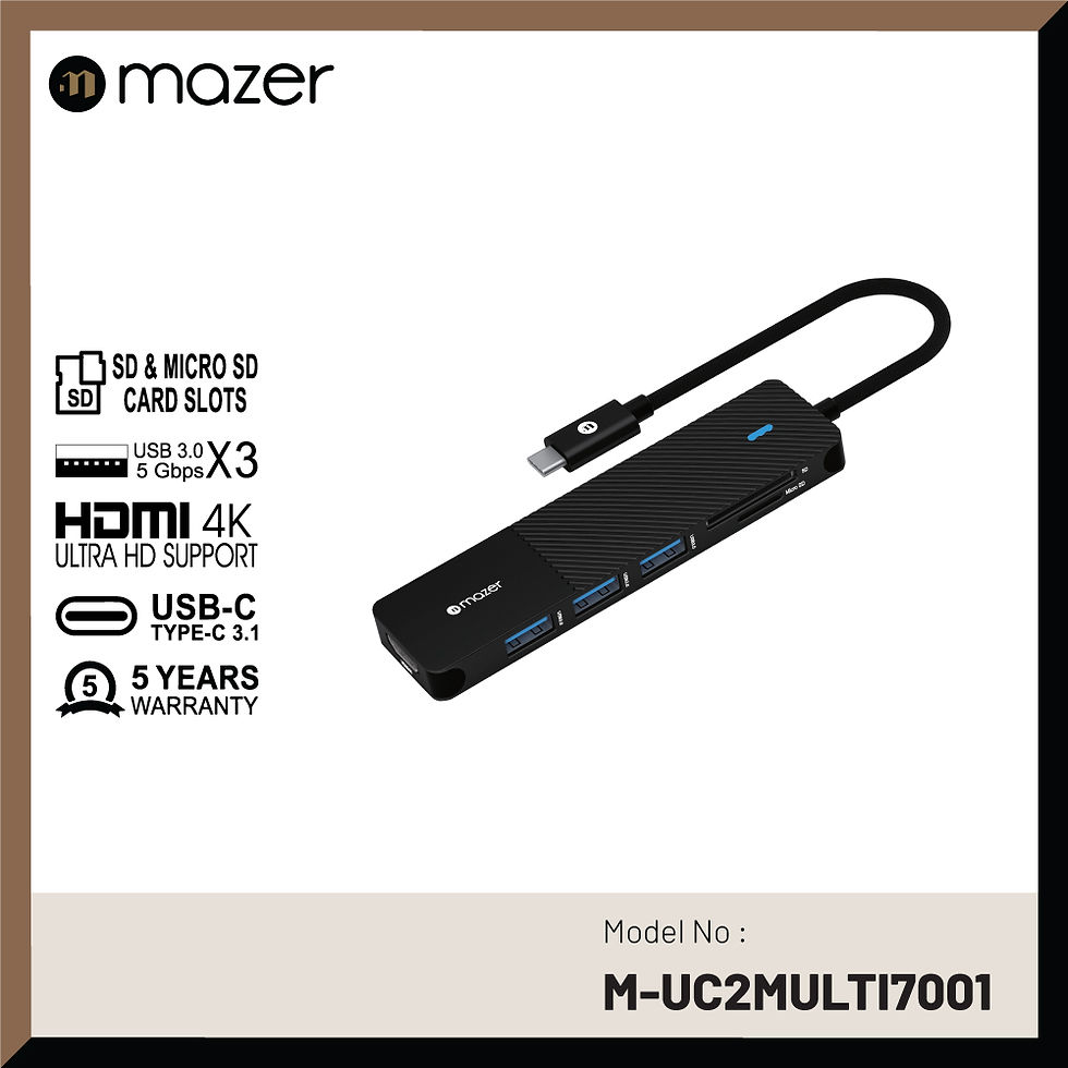 ภาพขนาดย่อ: multiport hub mazer 6 ช่อง มี hdmi usb-a และช่องอ่าน micro sd รองรับ plug and play
