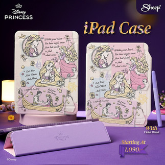 ปากกาไอแพด เคสไอแพด  ipad case rapunzel ราพันเซล เจ้าหญิง disney ดิสนีย์ สีม่วง ชมพู กันกระแทก ลิขสิทธิ์แท้