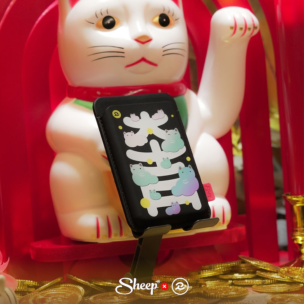 ภาพขนาดย่อ: เคสใส่บัตร แปะมือถือ phone wallet rubsarb รับทราบ สัตว์มงคล มงคล พลังบวก แมว โชคลาภ เสริมดวง 2569