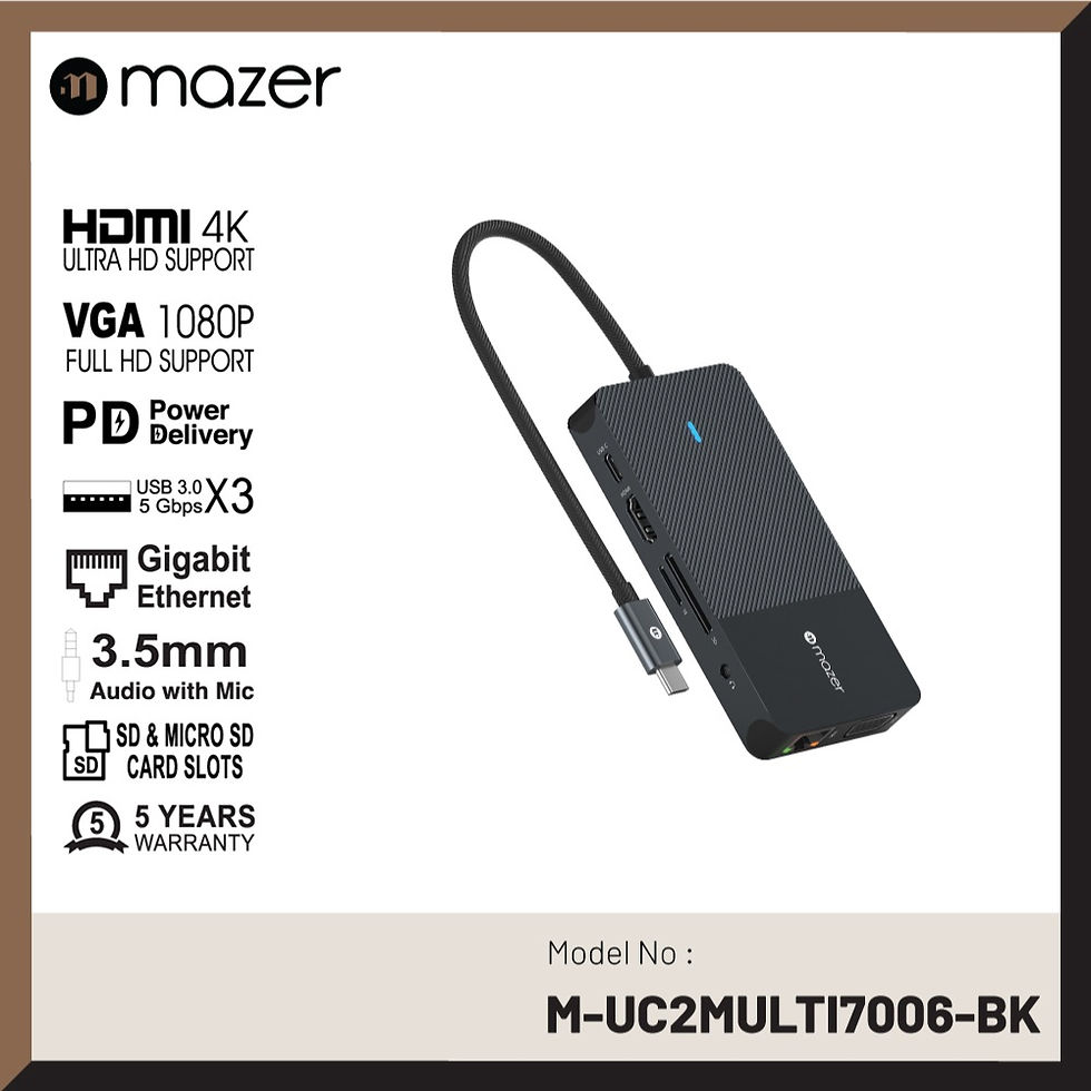 ภาพขนาดย่อ: usb hub สำหรับ macbook แปลงจอ hdmi 4k และ vga พร้อมชาร์จ pd 100w mazer