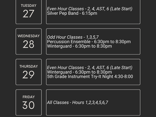 BVN Band Notes - Week of Jan 26th to Feb 1st
