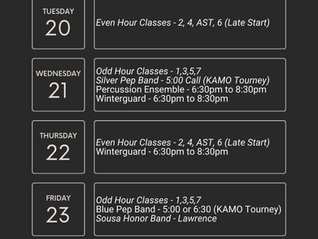 BVN Band Notes - Week of Jan 19th to 25th