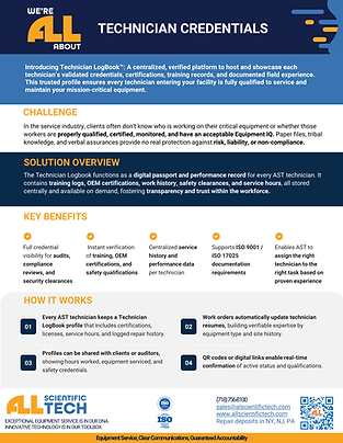 Professional lab technician working on medical chiller components in a clinical facility.