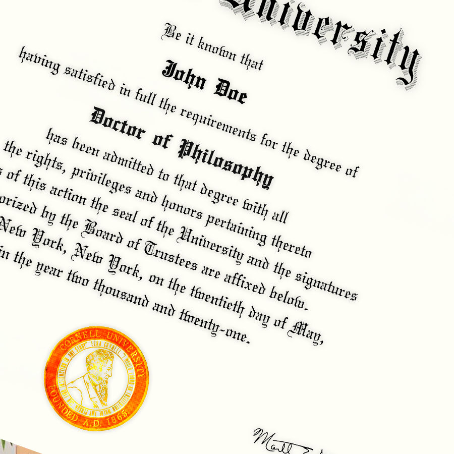 Cornell University Certificate