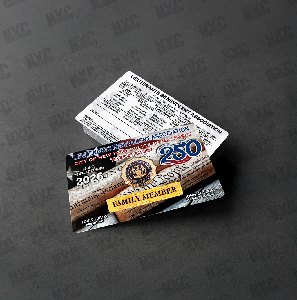 2026 NYPD Lieutenant PBA Card - FAMILY MEMBER