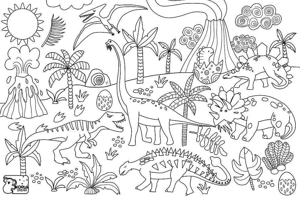 Thumbnail: Reusable Silicone Drawing Mat - Dinosaurs