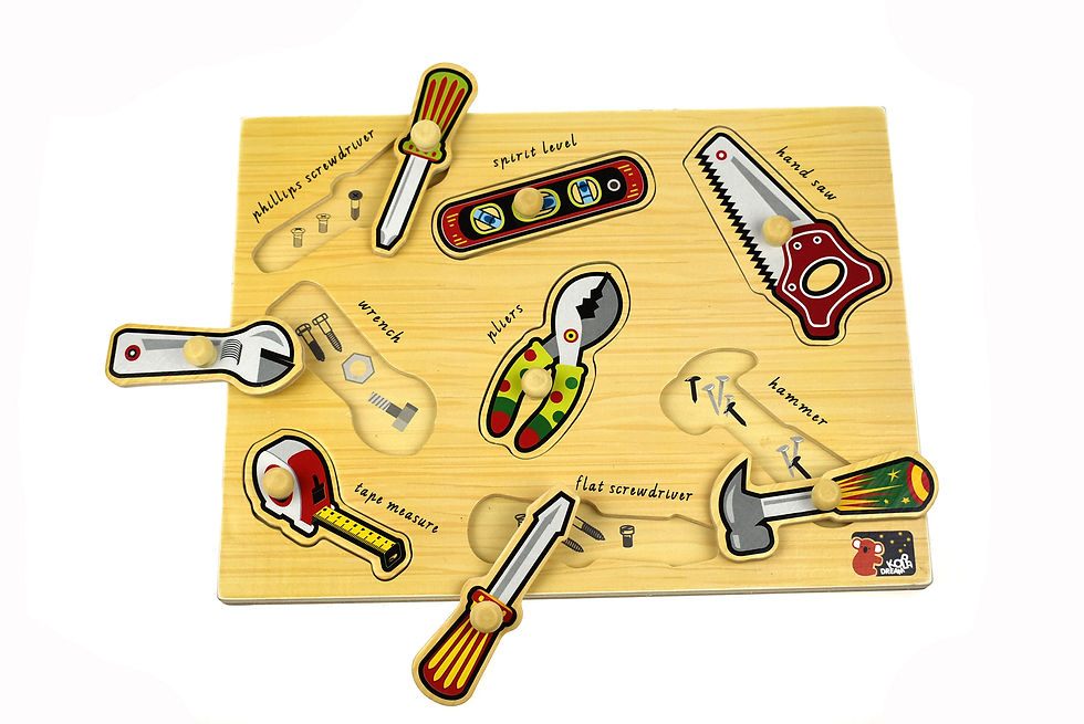Which tools to use, wooden puzzle