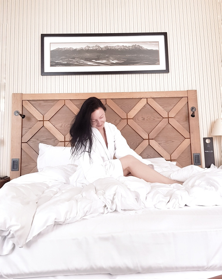 Kempinski hotel room and Claire