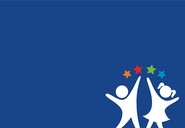 Two children reaching for colorful stars