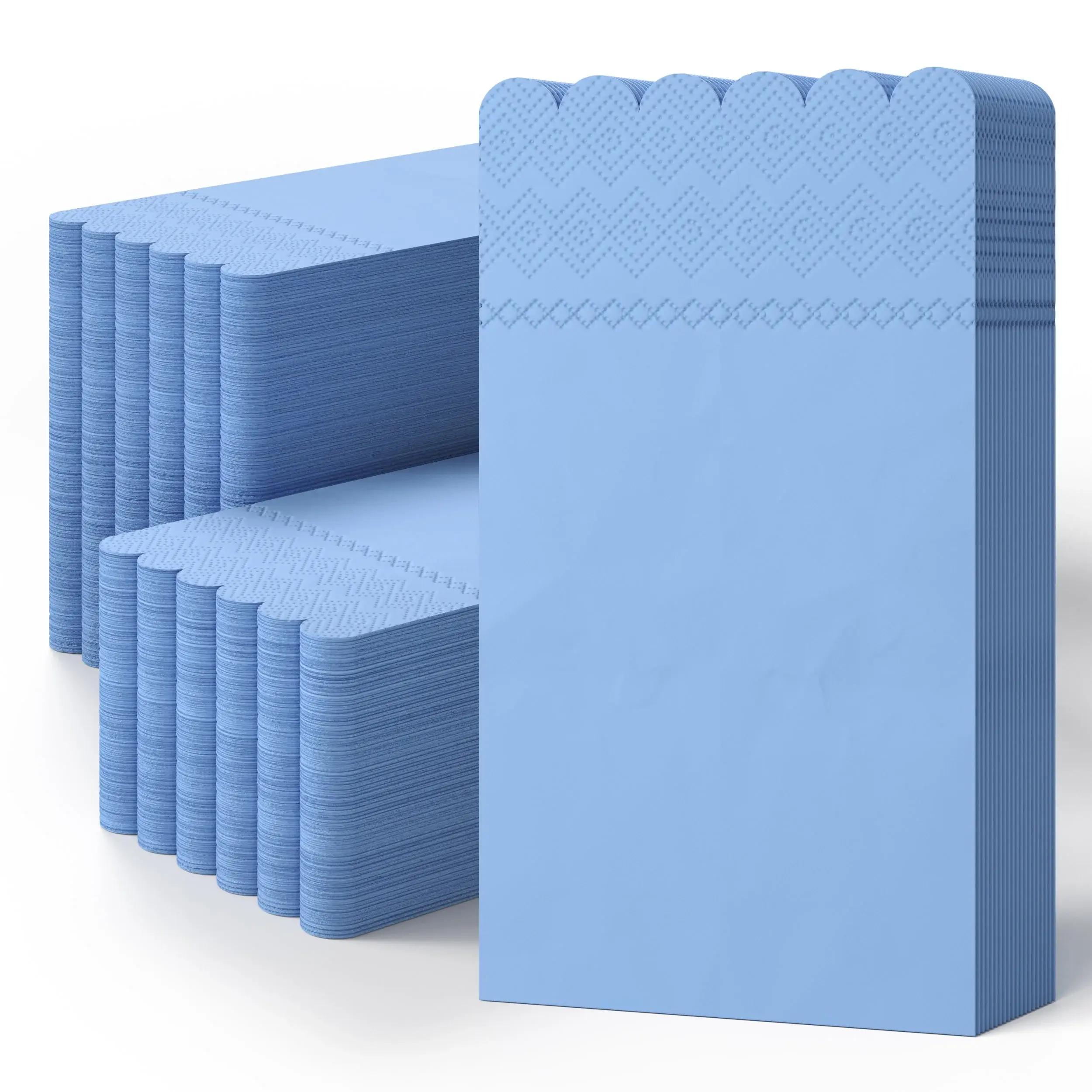 Sky Blue Scalloped Dinner Napkins (20 Count)