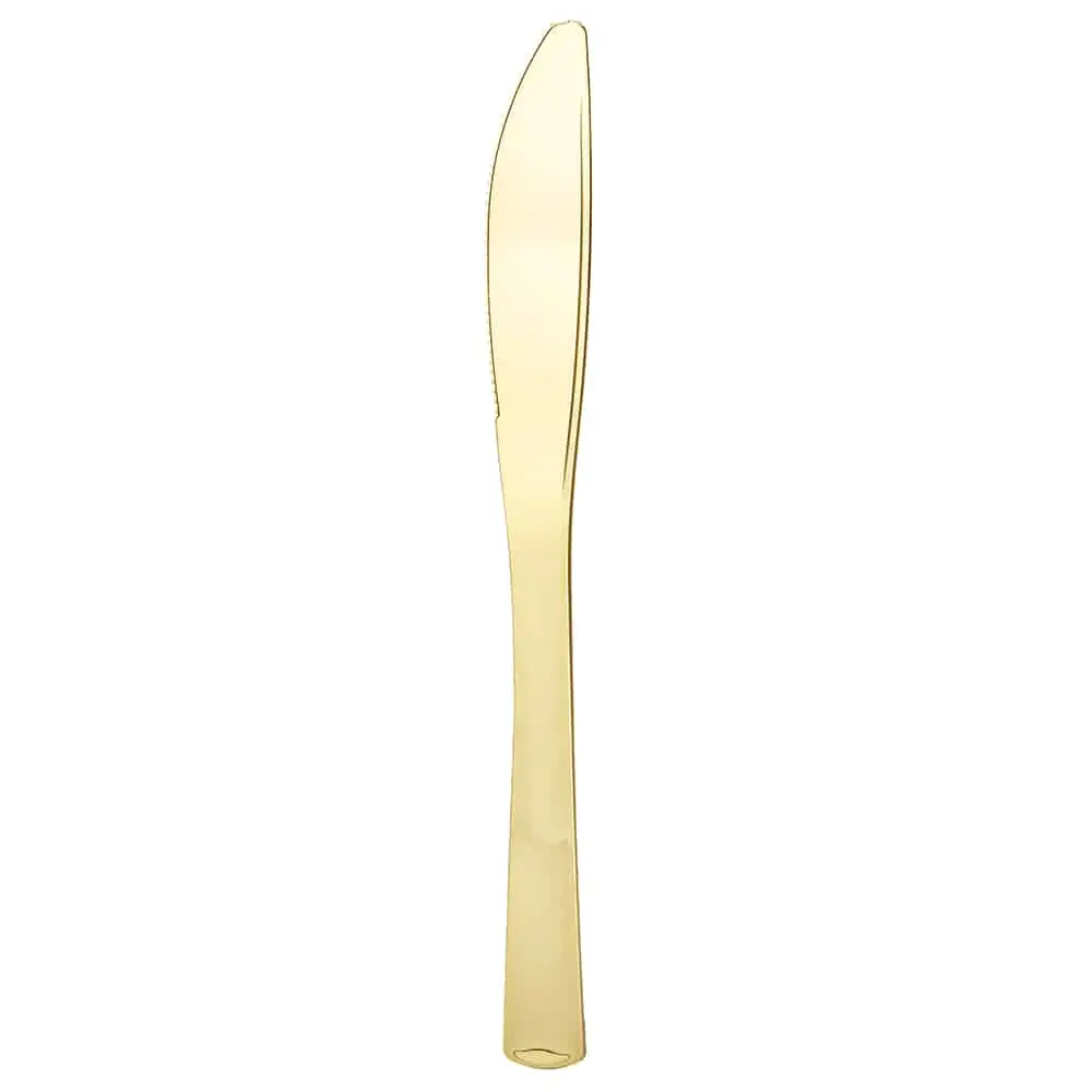 Polished Gold Hard Plastic Knives (24 Count)